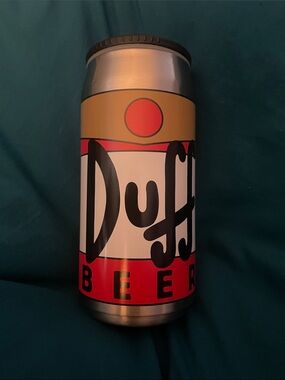 Duff Beer Stainless Steel Travel Tumbler - Red, White, Gold